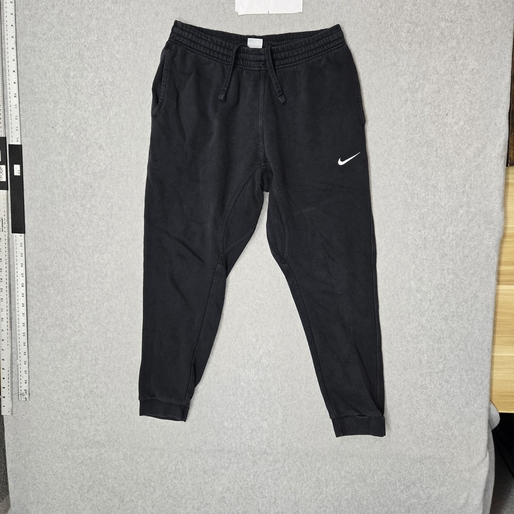 Nike Men Pants L Black Sweatpants Fleece 716830-010 Jogger Logo 27" Inseam